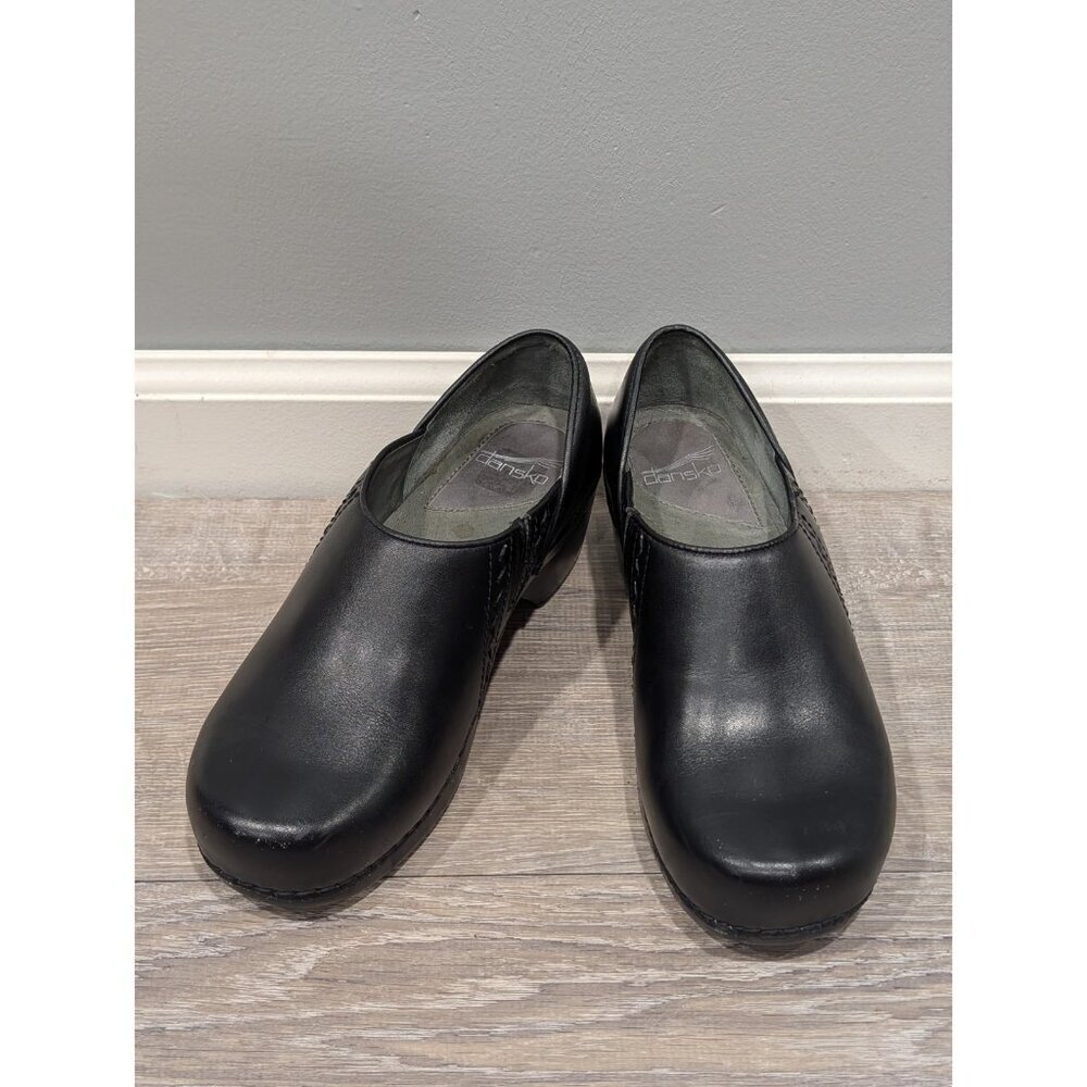 Dansko Womens Sienna Clogs Shoes Black Leather Slip On Comfort 8.5-9 Eur 39